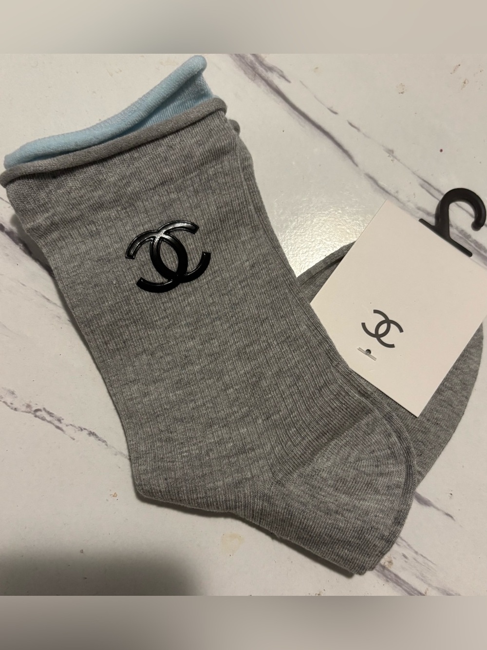 CC Ribbed Socks with Black Logo